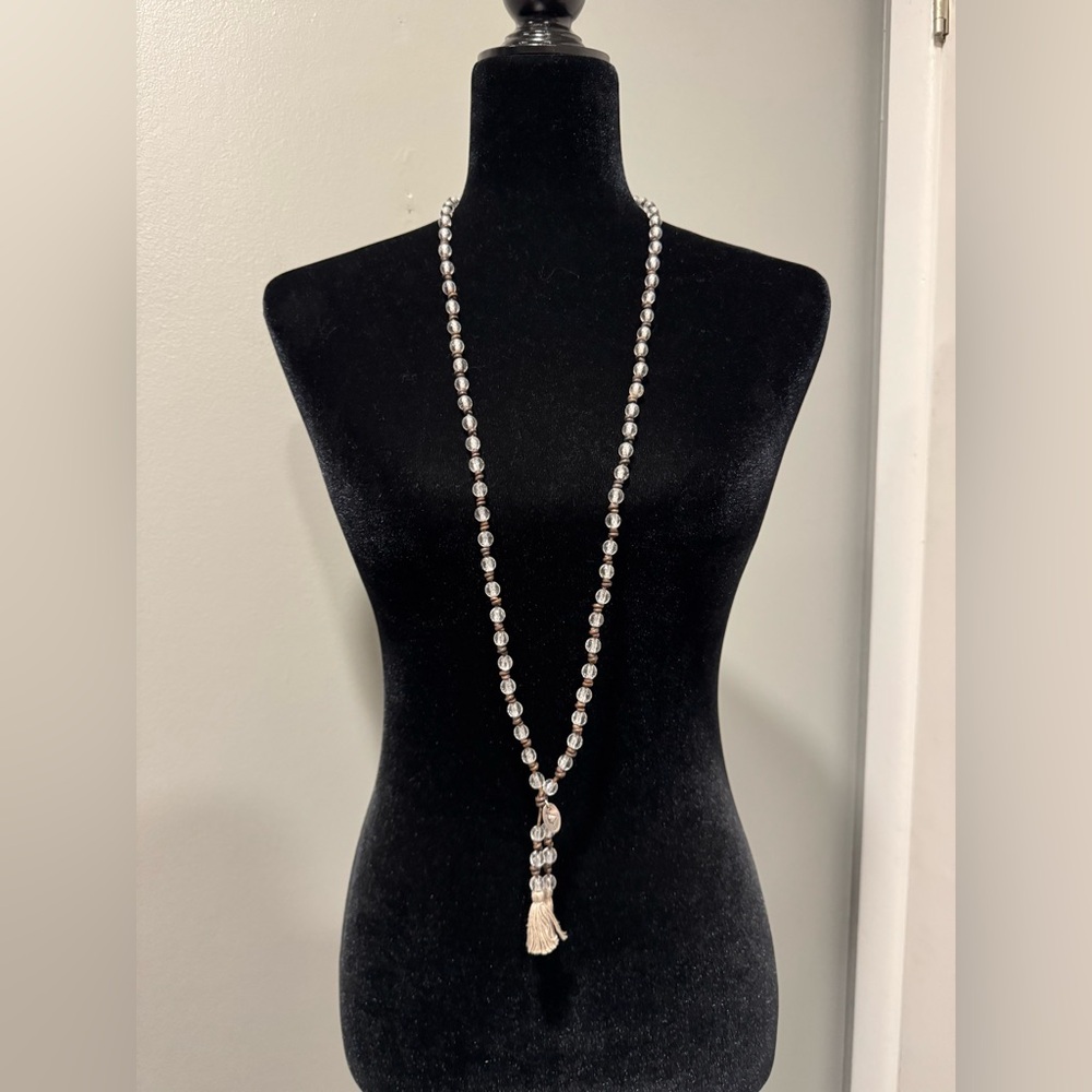 Chan Luu Beaded Longline Tassle Necklace